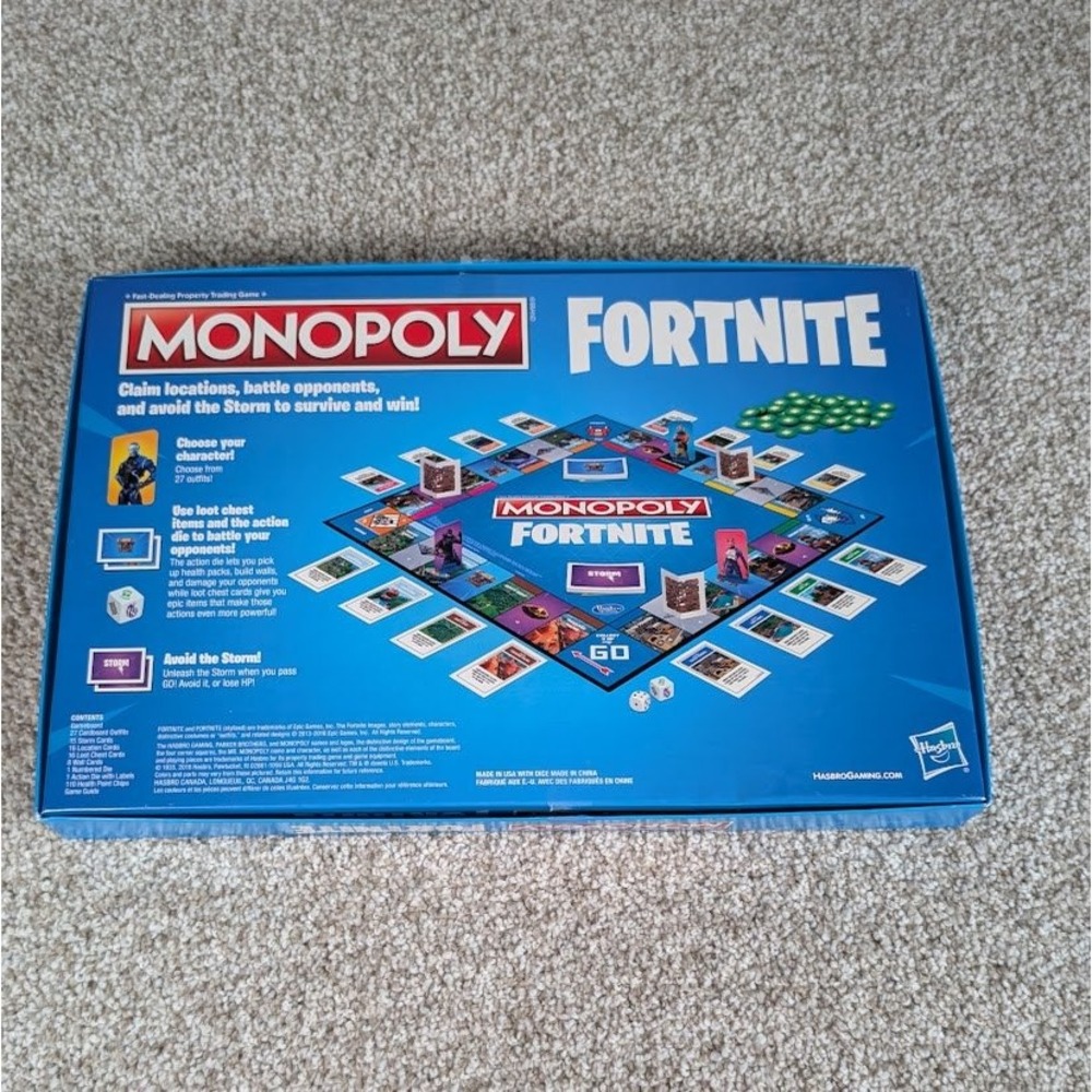 Hasbro Monopoly Fortnite Edition Board Game - Game Board, Dice and Box Only - Picture 7 of 7